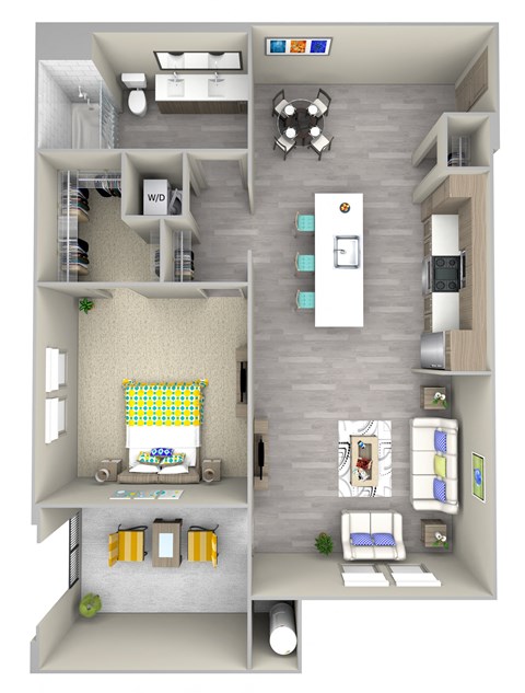 sandbar a4.1 Floor Plan at Las Positas Apartments, Camarillo, 93010